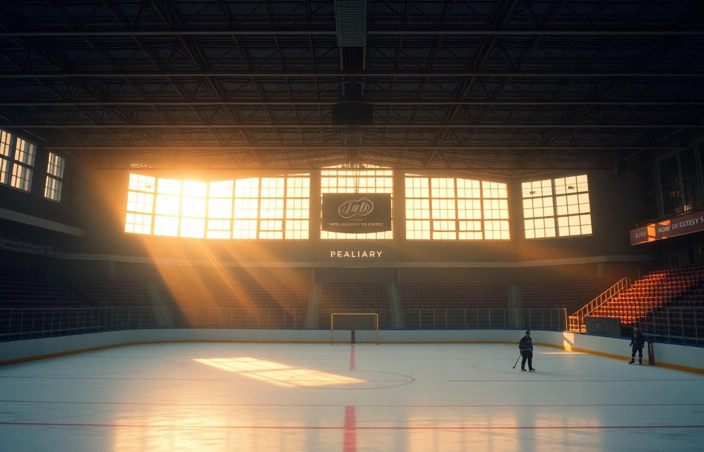 Empty rink at dawn
